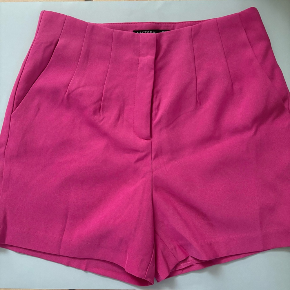Nasty Gal Hot Pink High Waist Shorts